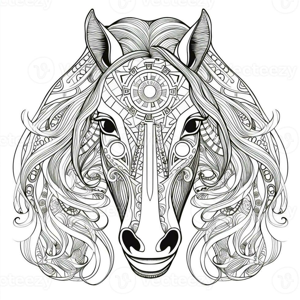 Mandala Horse Coloring Pages photo