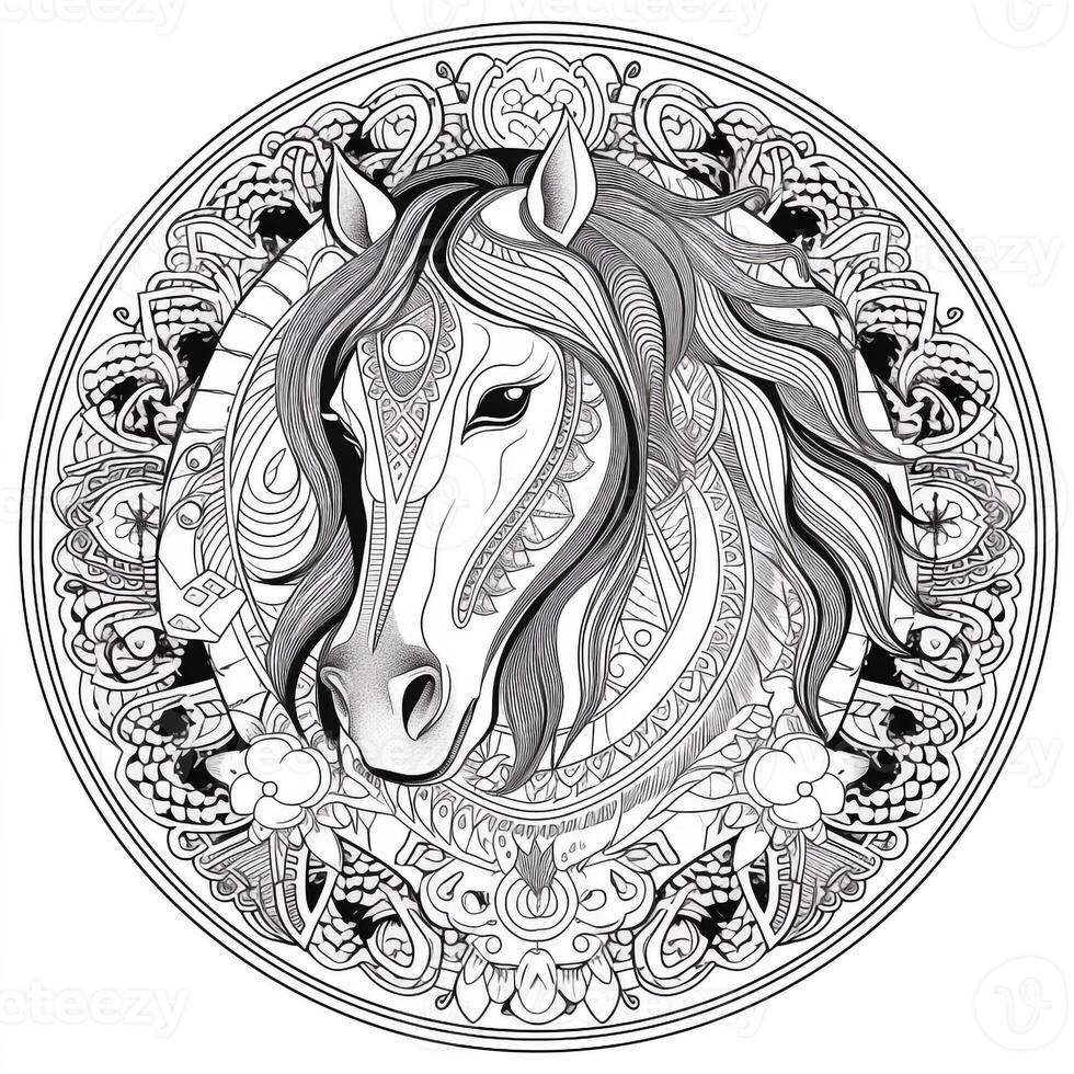 Mandala Horse Coloring Pages photo