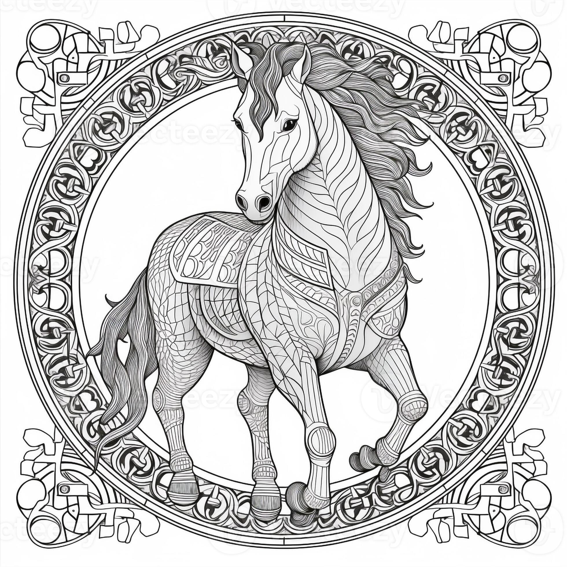 Mandala Horse Coloring Pages 26775402 Stock Photo at Vecteezy