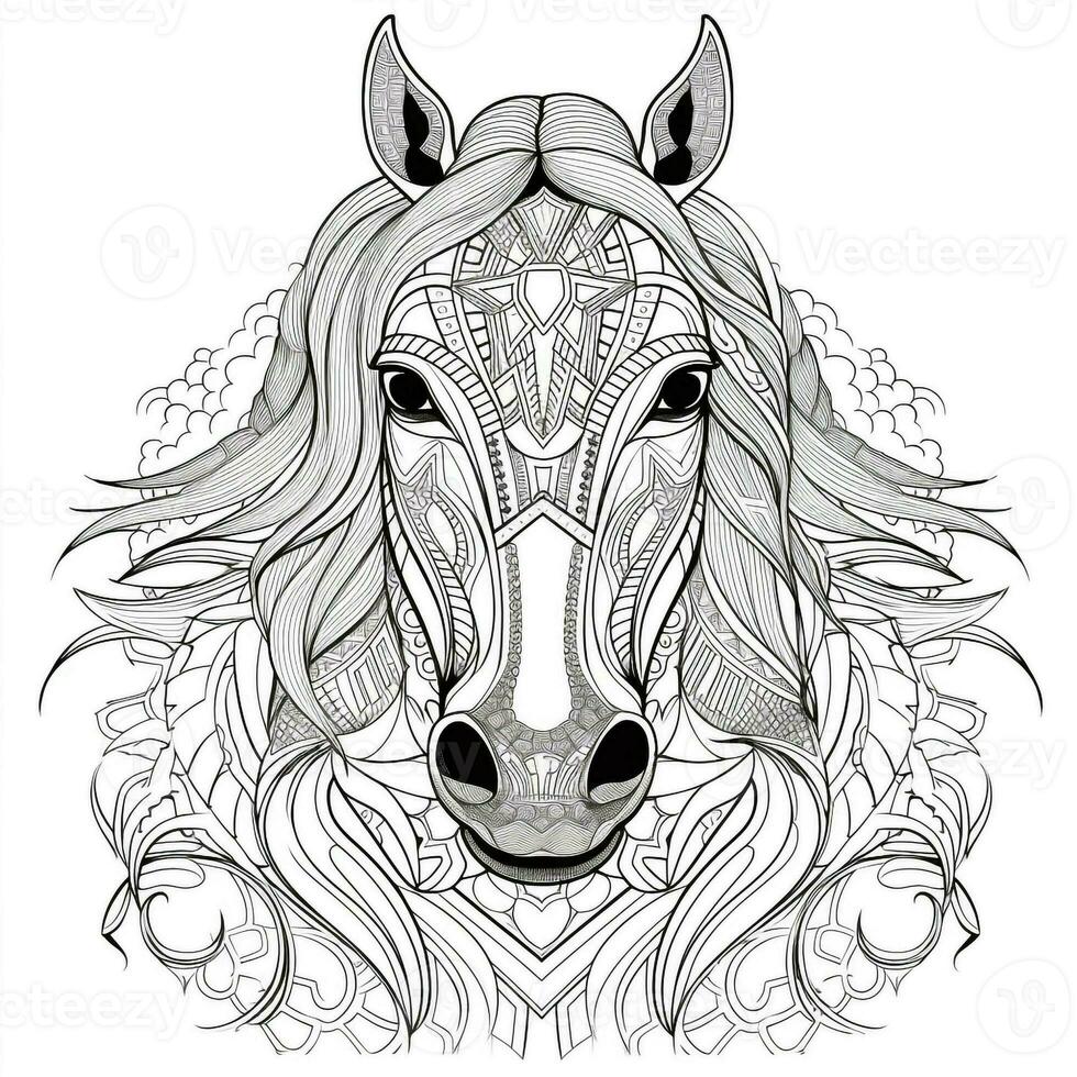 Mandala Horse Coloring Pages photo