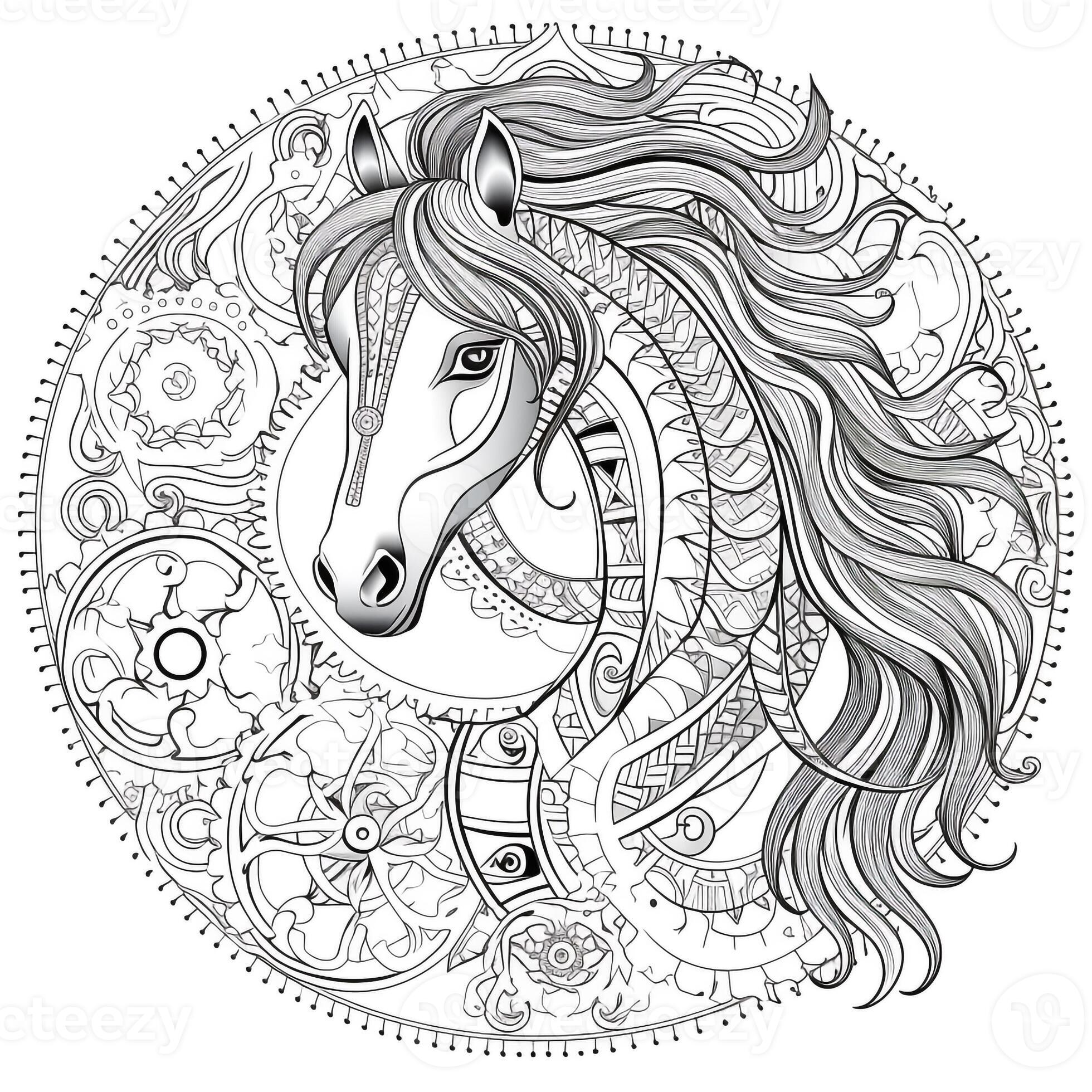 Mandala Horse Coloring Pages 26775438 Stock Photo at Vecteezy