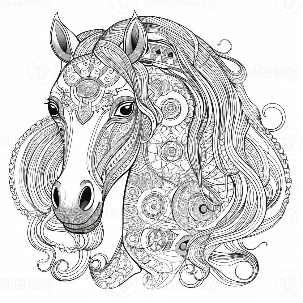 Mandala Horse Coloring Pages photo