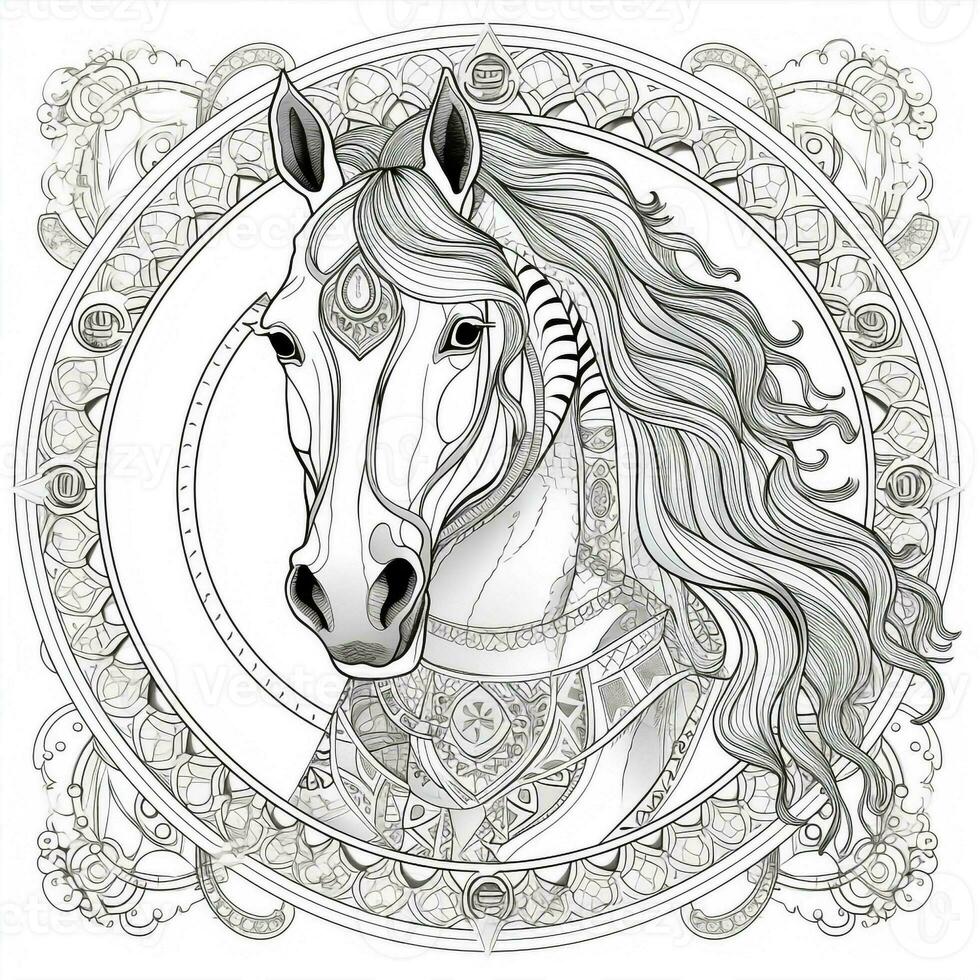 Mandala Horse Coloring Pages photo