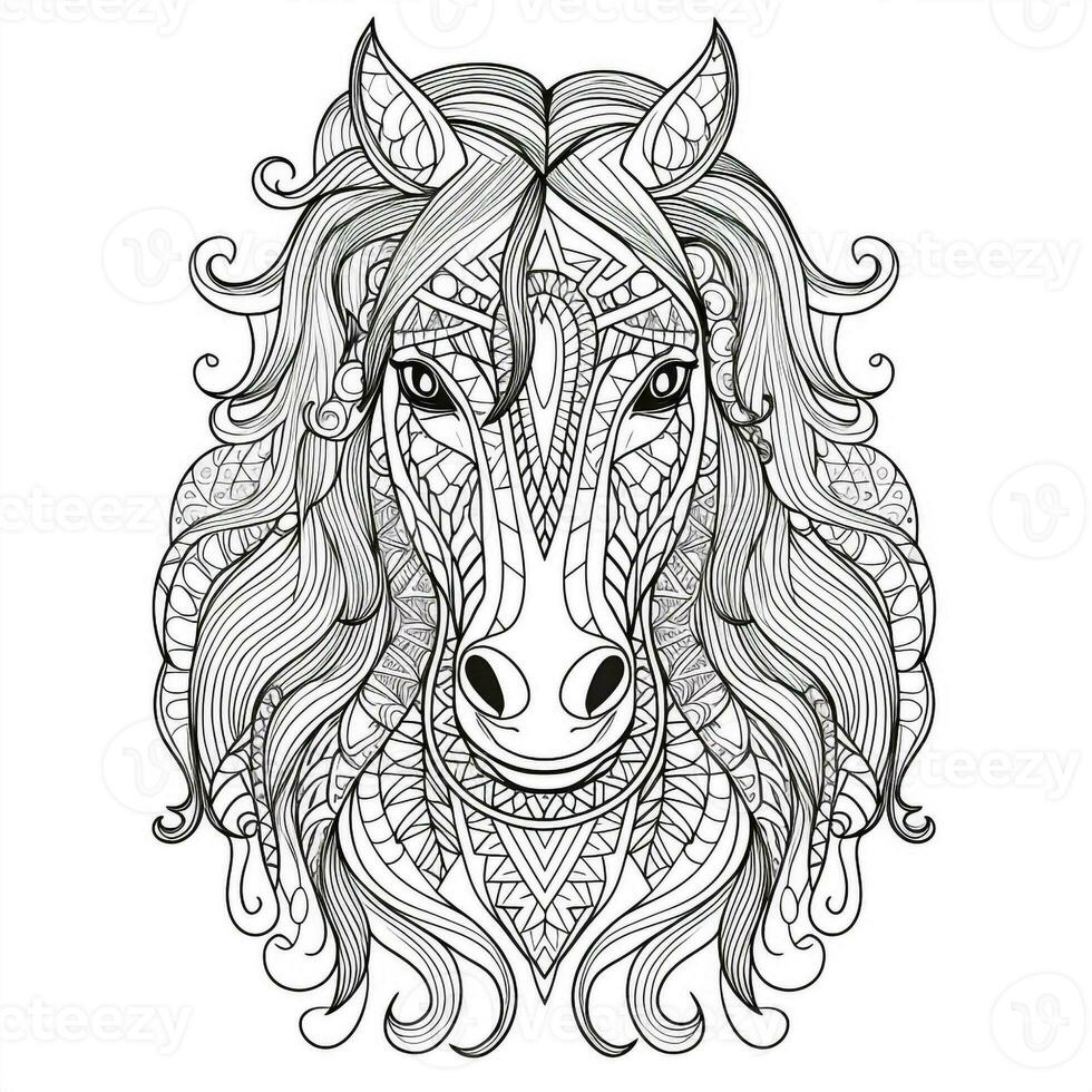 Mandala Horse Coloring Pages photo