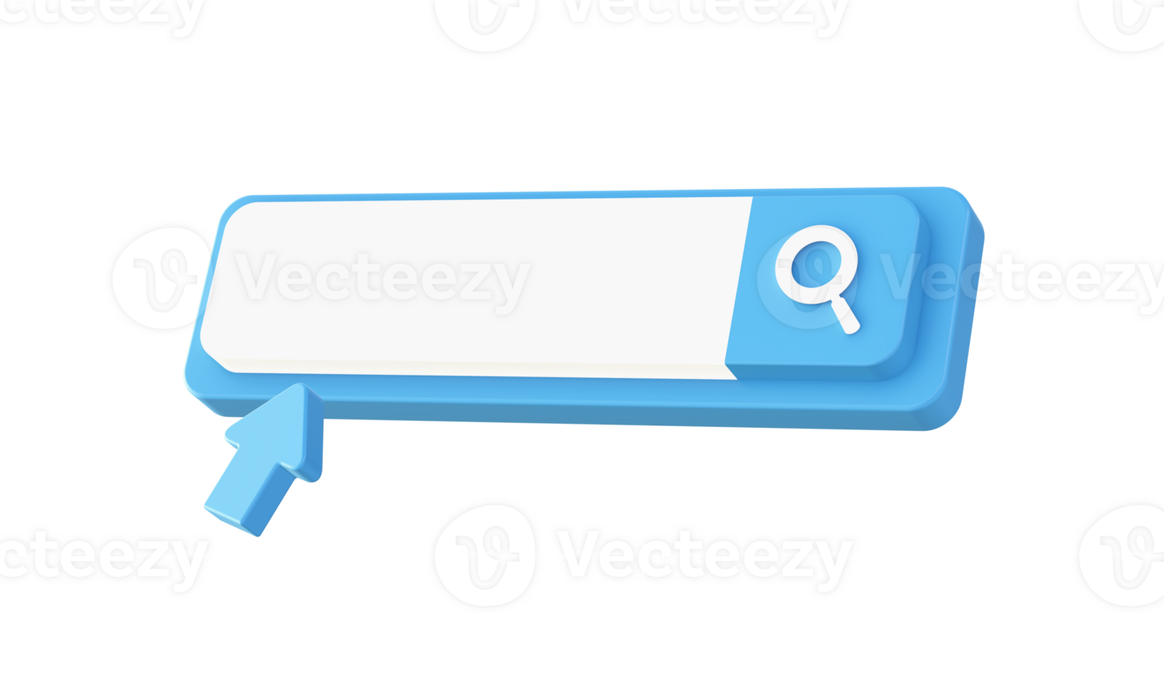 3d blue search bar icon for UI UX web mobile apps social media ads design png