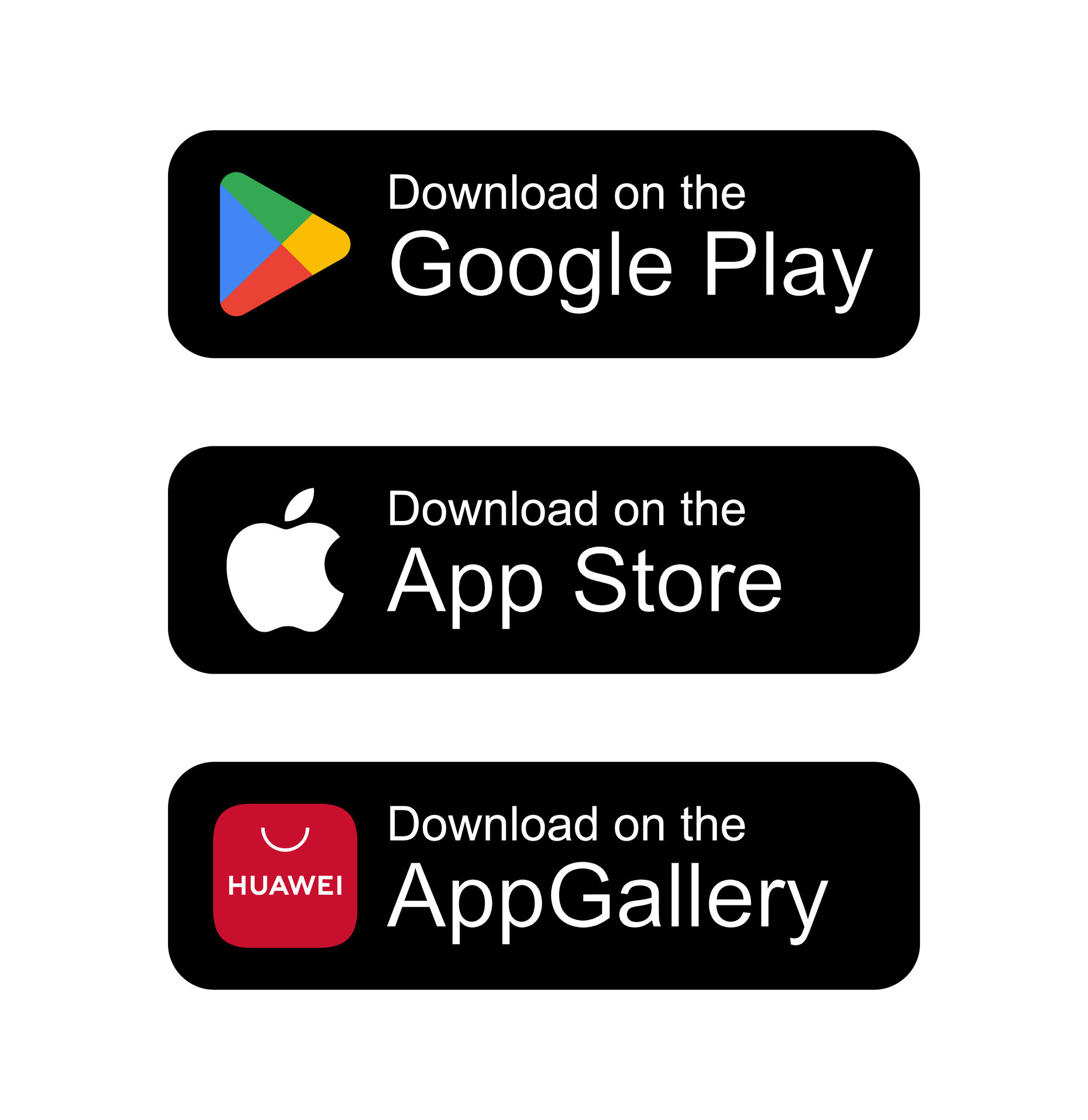 Set of buttons Google Play, App Store, AppGallery 26775602 Vector Art ...