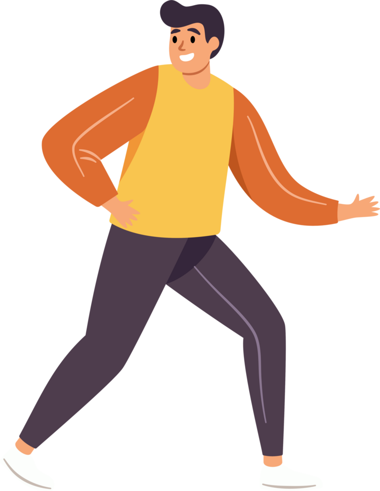 Man Running, Active and Happy, Embracing a Healthy Lifestyle, Flat Style Cartoon Illustration. png