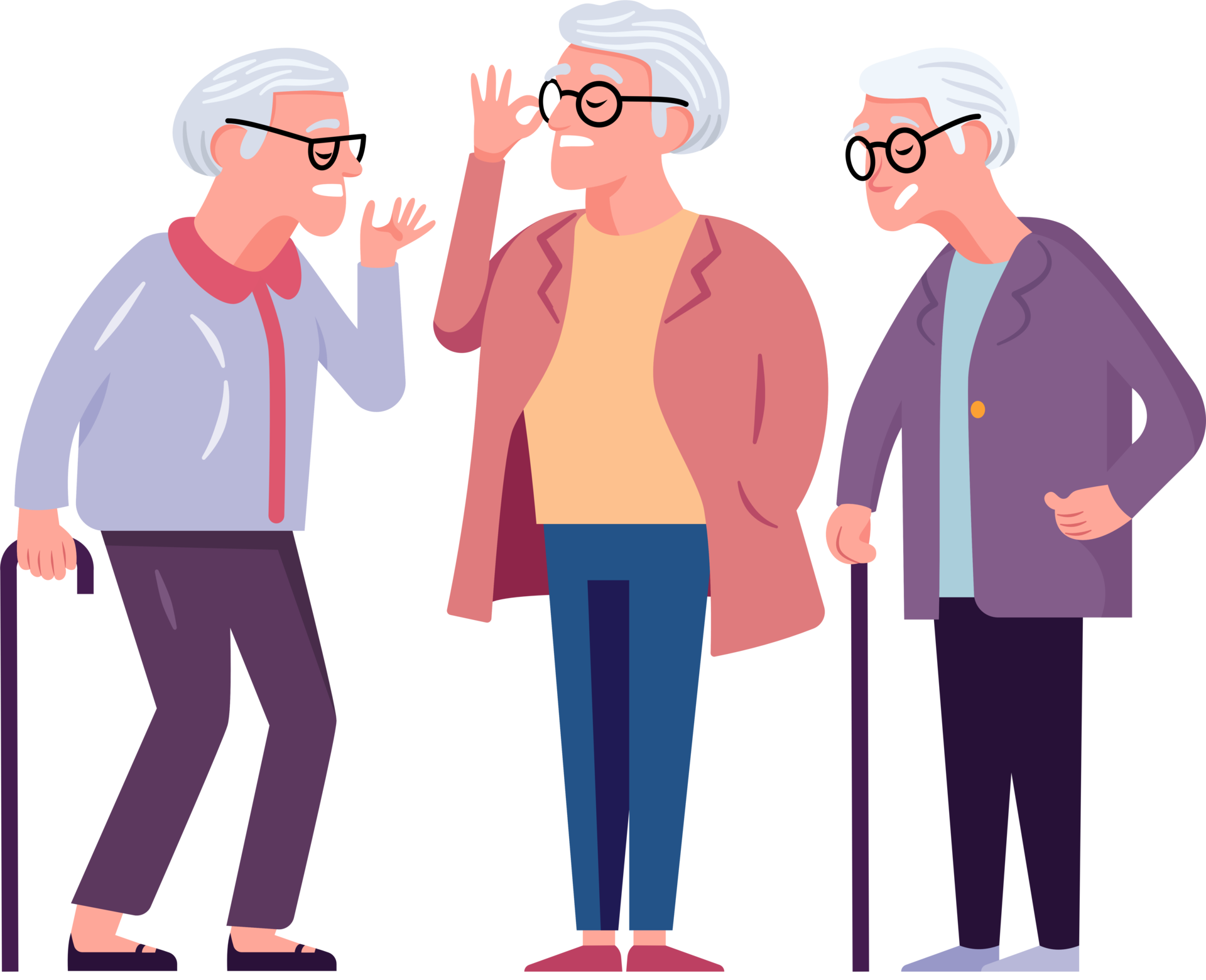 Elderly Woman Flat Style Cartoon Illustration. Senior People. 26775653 PNG
