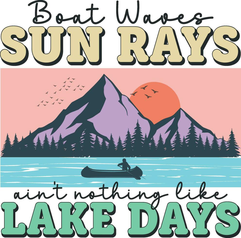 Retro Lake Sublimation Design,Vector File vector