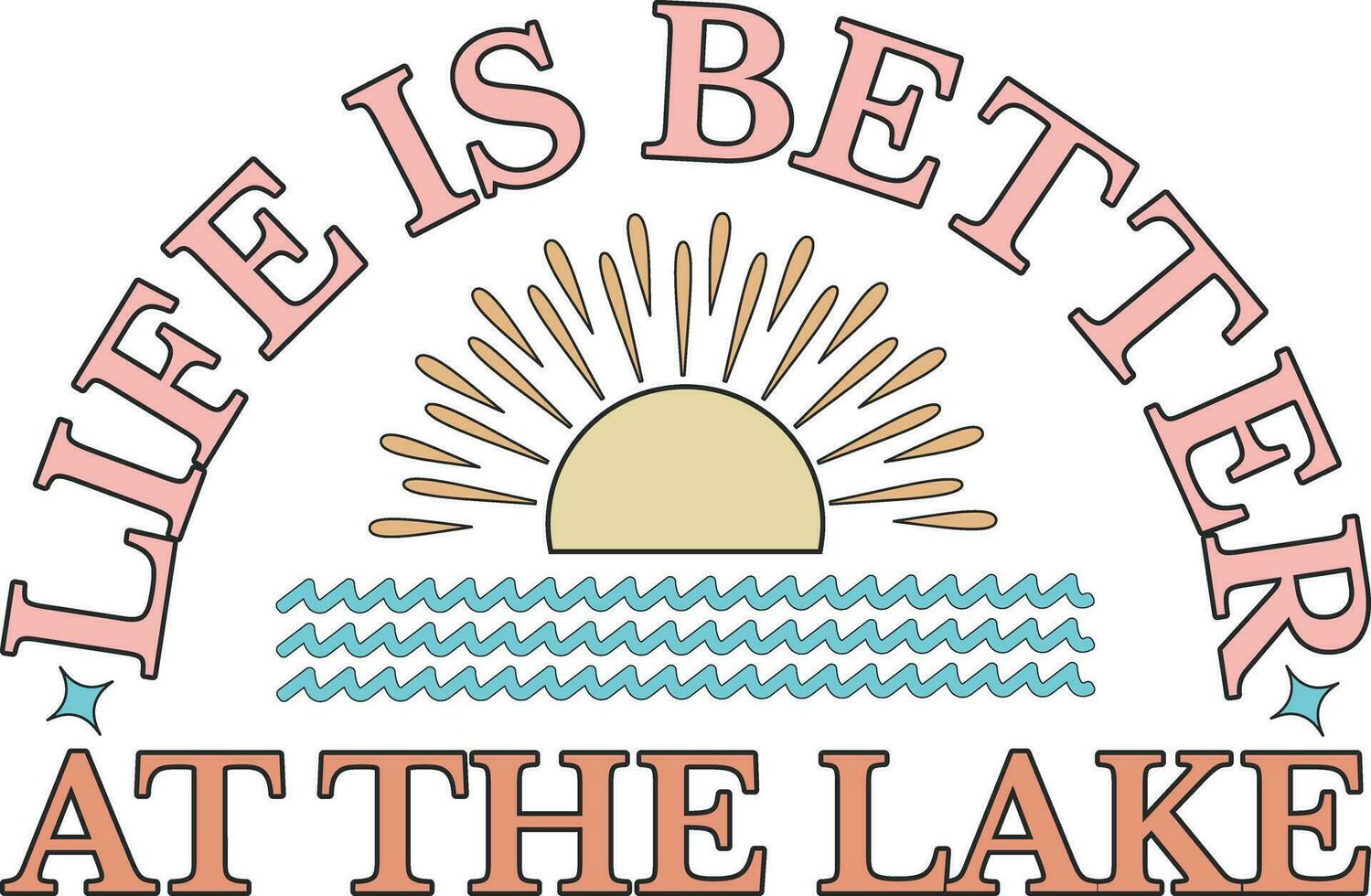 Retro Lake Sublimation Design,Vector File vector