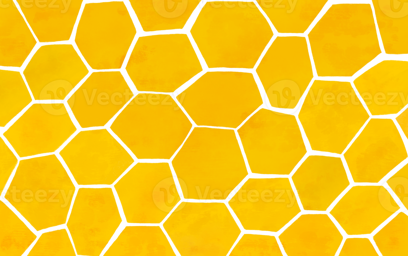 Beehive honeycomb horizontal background. Watercolor texture hexagon print, yellow sweet bee honey banner. Childish style backdrop with large scale bee honeycomb. Yellow organic honey print png