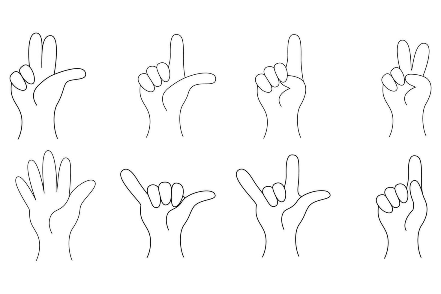 set  vector expressive hand gestures