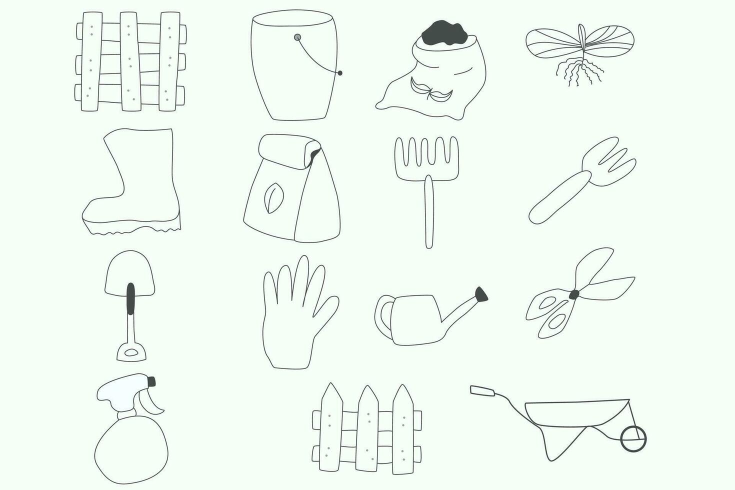 gardening set vector illustration