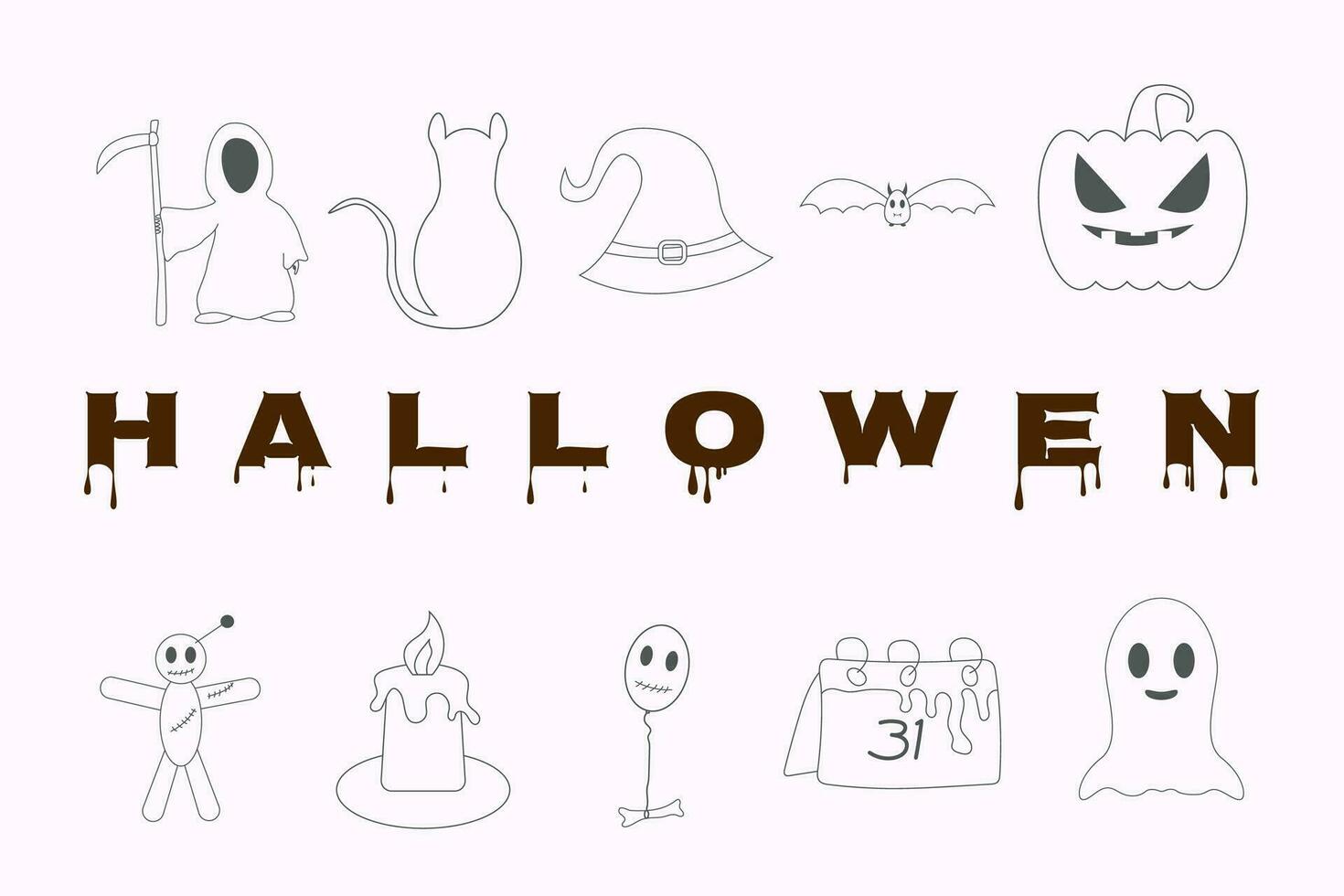 hallowen set of element vector