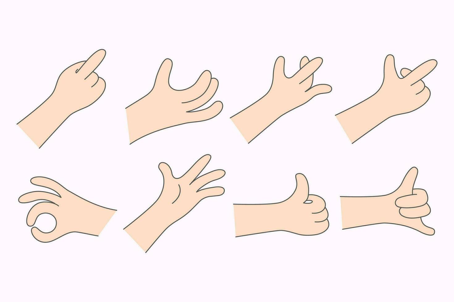 set  vector expressive hand gestures