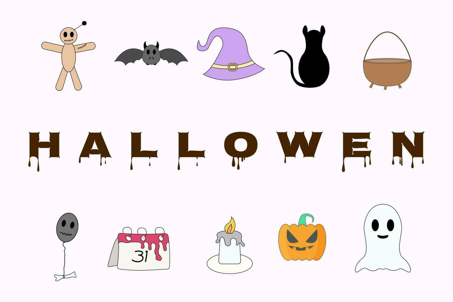 hallowen set of element vector