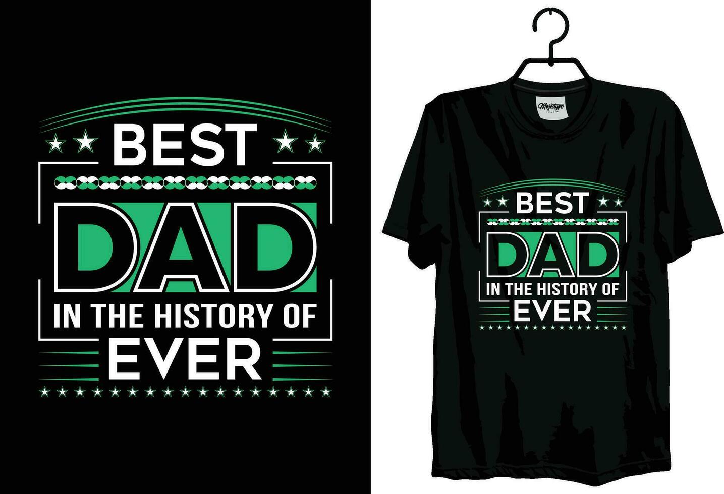 Free Vector father day t shirt design quotes father typography for print.