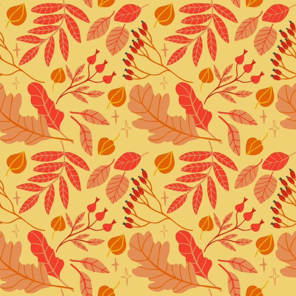 Autumn seamless pattern design. Repeat design with autumn thematics elements vector