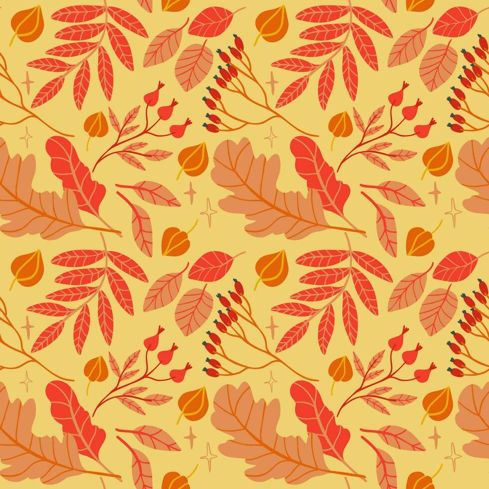 otoño sin costura modelo diseño. repetir diseño con otoño temáticas elementos vector