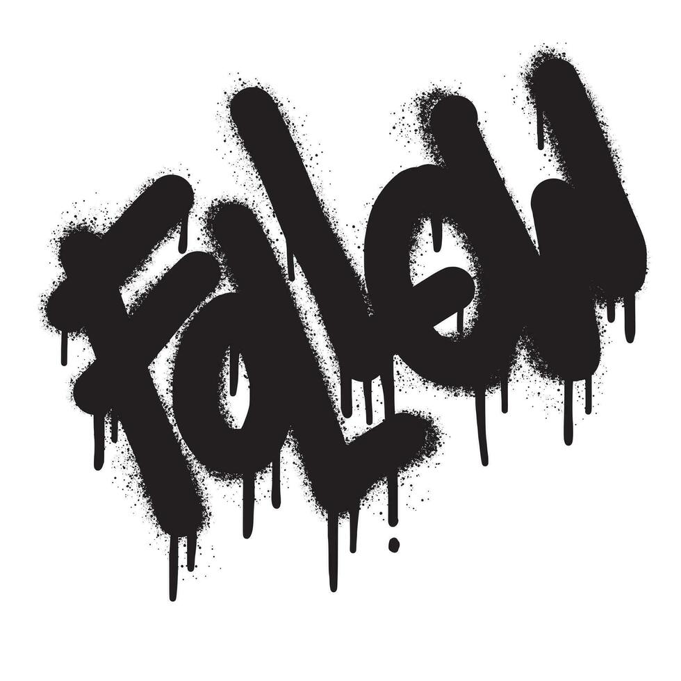 Sprayed follow font graffiti with over spray in black over white.Vector Illustration for printing, backgrounds, posters, stickers. vector