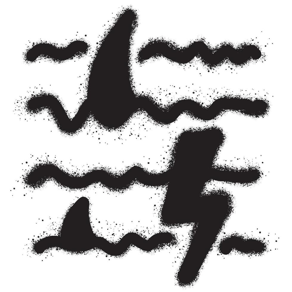 Painted Graffiti shark danger attack isolated on white background. vector