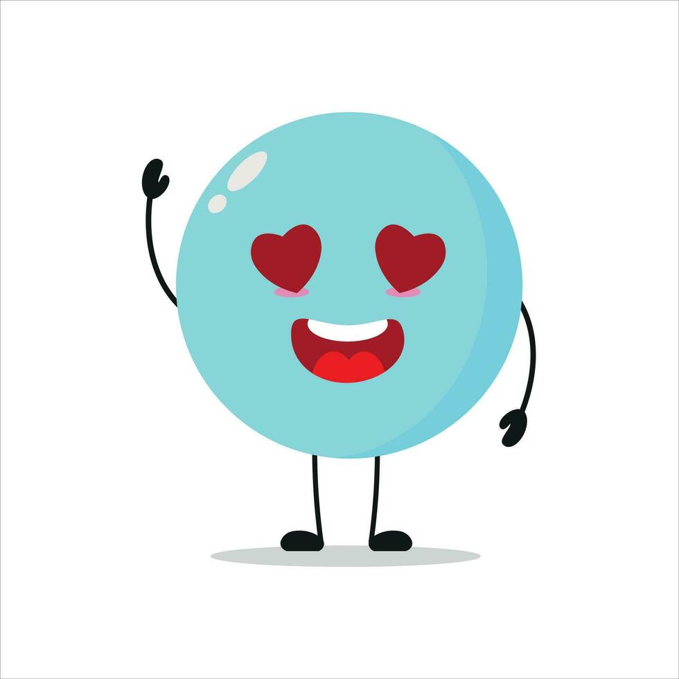 Cute happy bubble character. Funny fall in love foam cartoon emoticon in flat style. bubble emoji vector illustration