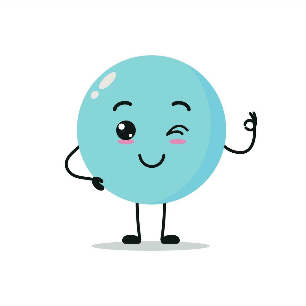 Cute bubble character. Funny smiling and foam cartoon emoticon in flat style. bubble emoji vector illustration