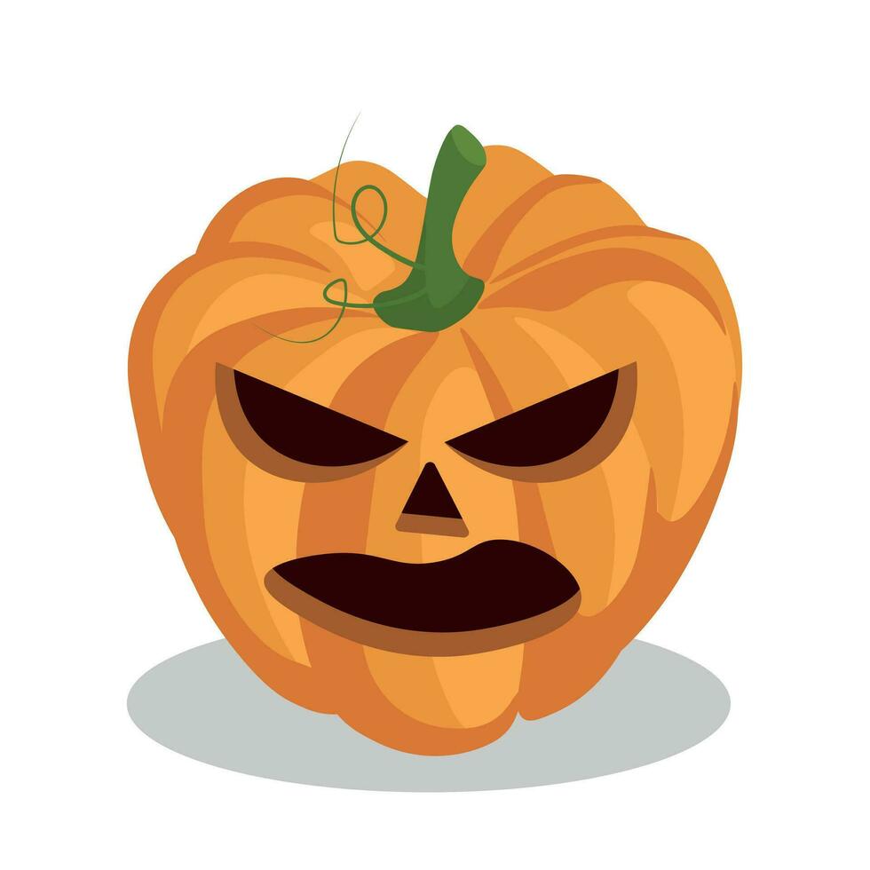Halloween pumpkin isolated on a white background. The main symbol of the Halloween holiday. vector