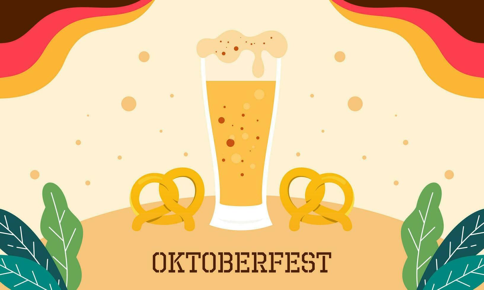 Happy Oktoberfest Beer Festival Flat Design Background vector