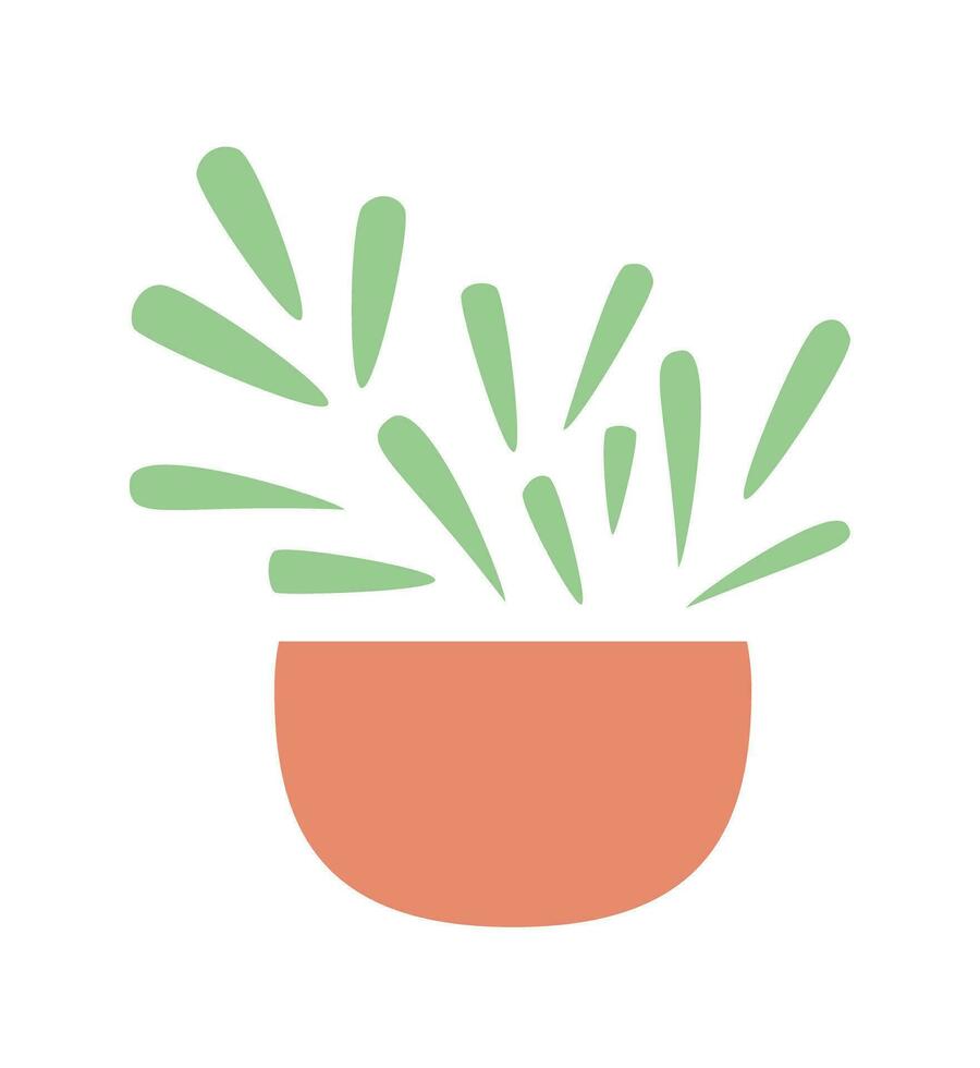 Decorative house plant in ceramic pot semi flat colour vector object. Editable cartoon clip art icon on white background. Simple spot illustration for web graphic design