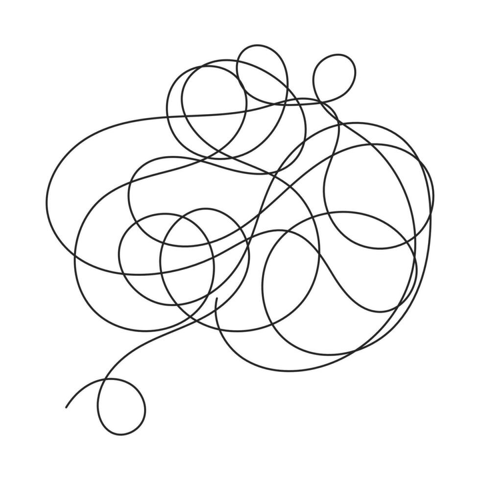 Chaos anxiety thoughts flat monochrome isolated vector object. Negative thoughts bubble. Depression. Editable black and white line art drawing. Simple outline spot illustration for web graphic design