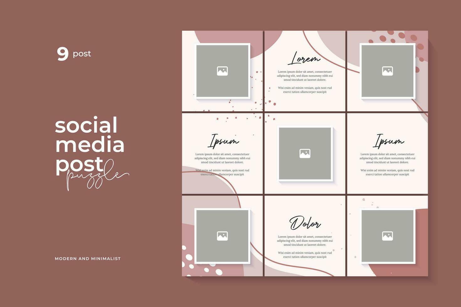 Social Media Post Puzzle Template Vector