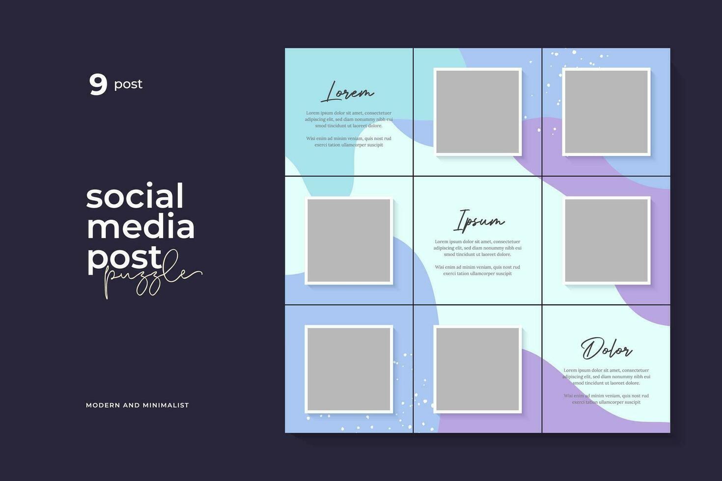 Social Media Post Puzzle Template Vector