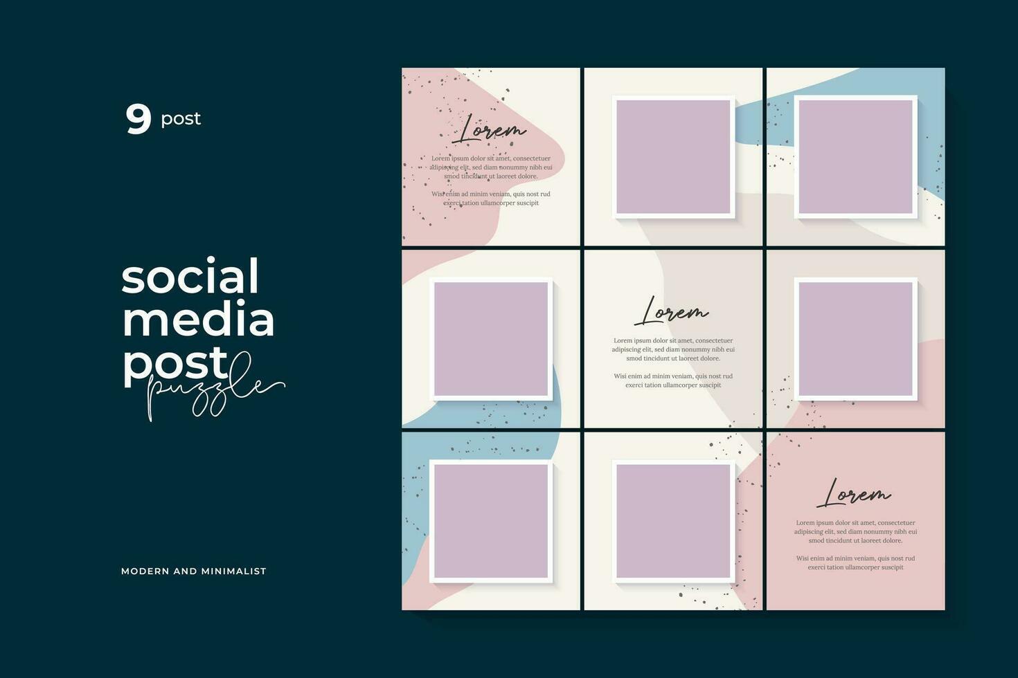 Social Media Post Puzzle Template Vector