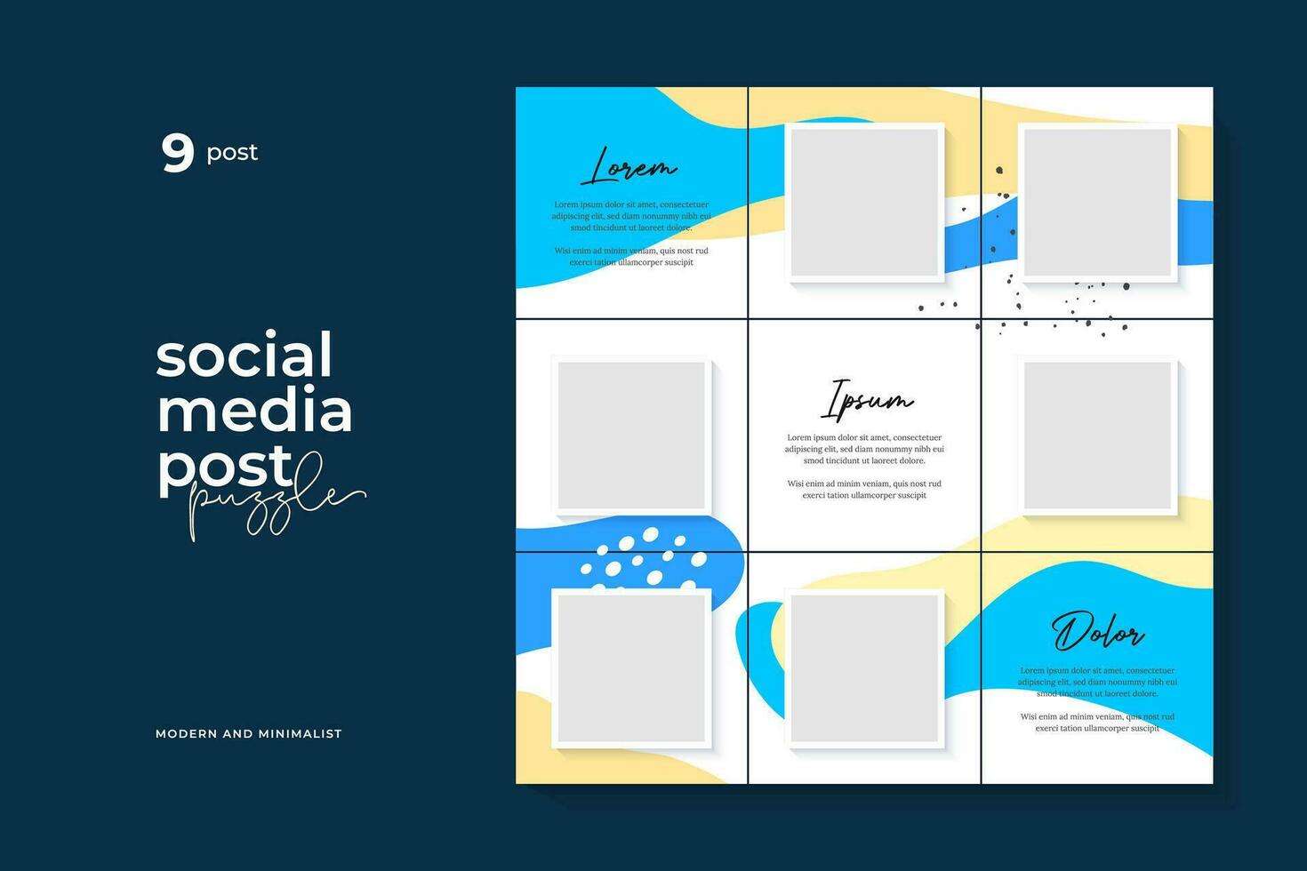Social Media Post Puzzle Template Vector