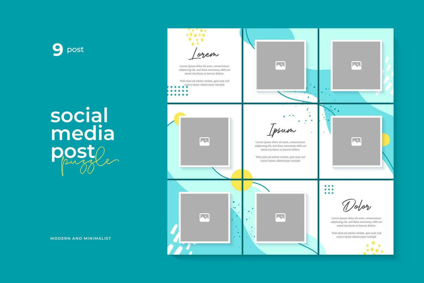 Social Media Post Template Instagram Puzzle Vector