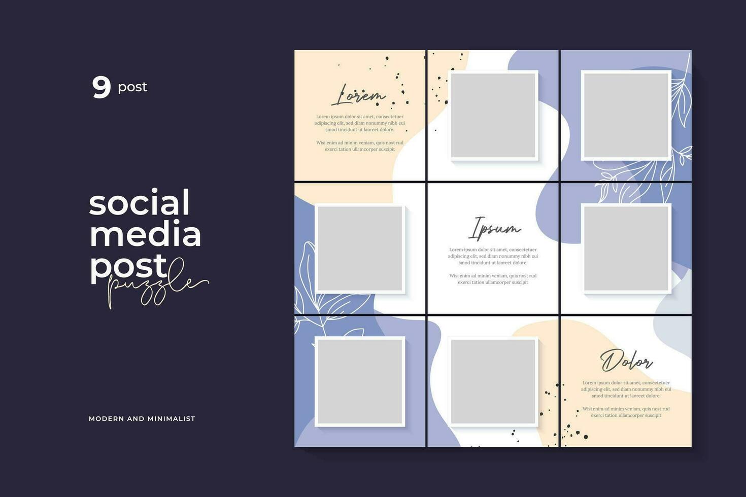 Social Media Post Puzzle Template Vector