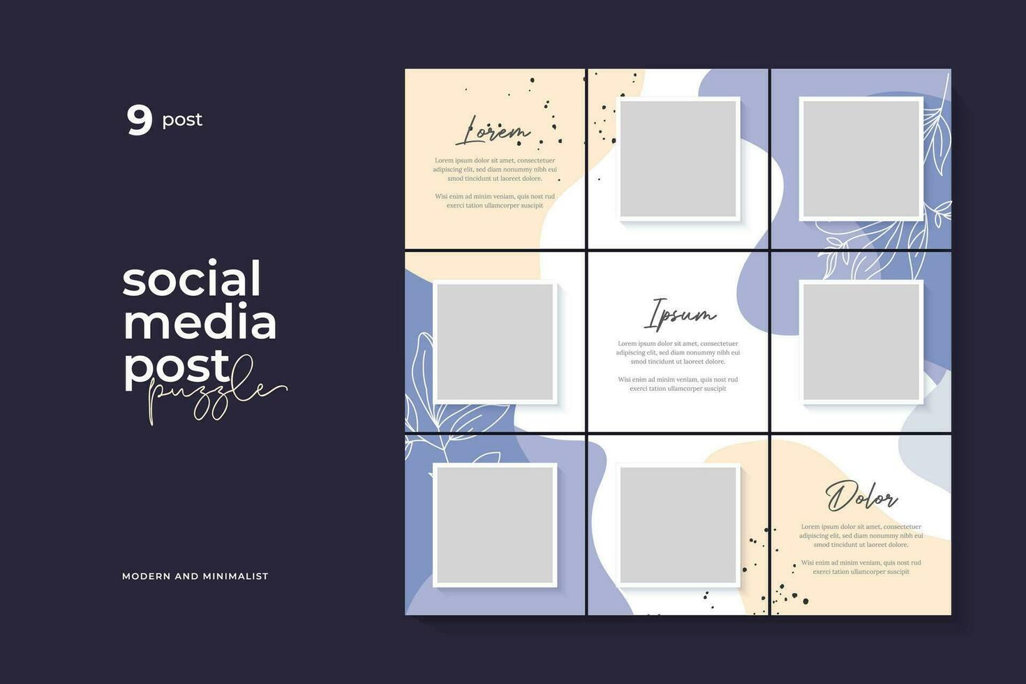 Social Media Post Puzzle Template Vector