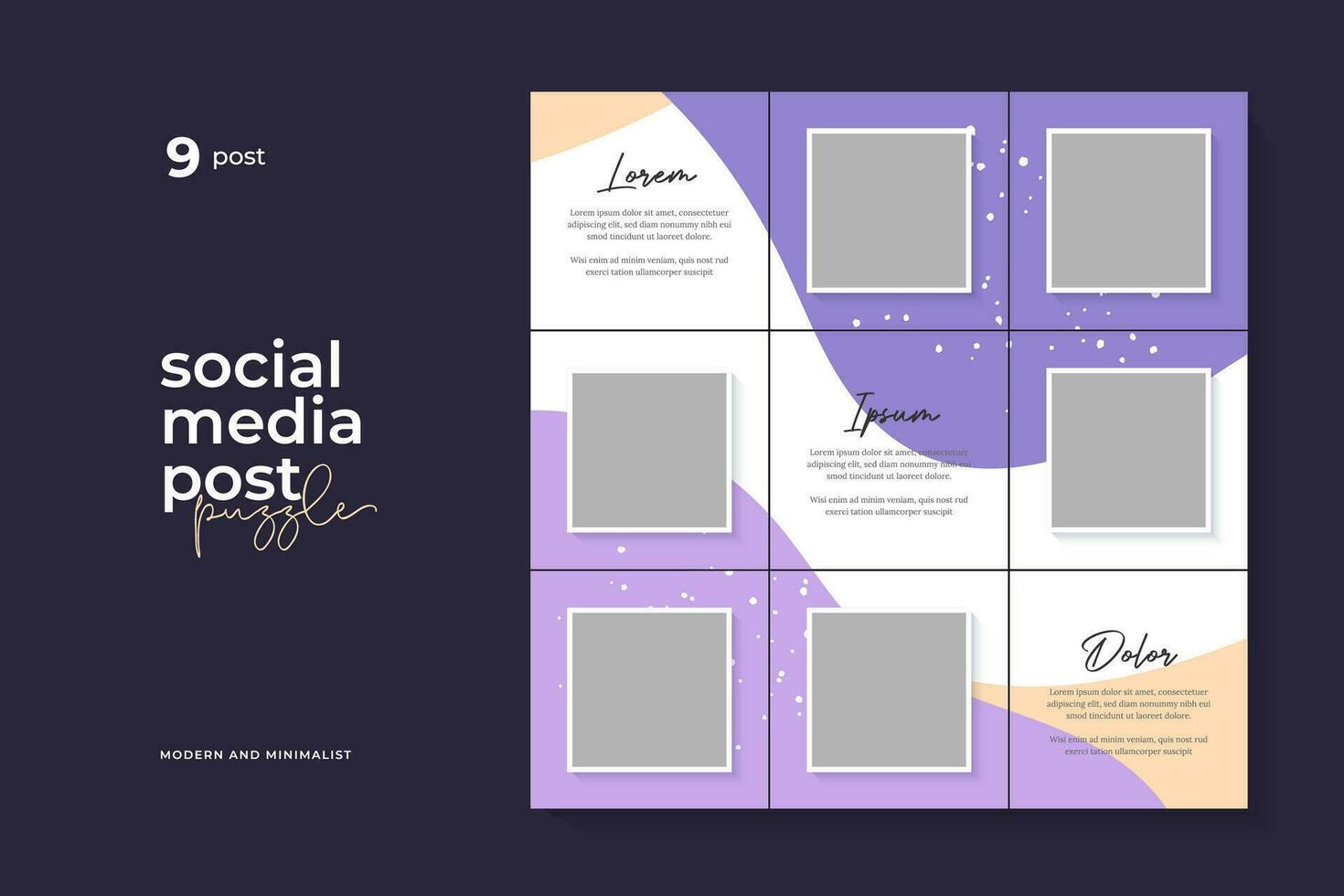 Social Media Post Puzzle Template Vector