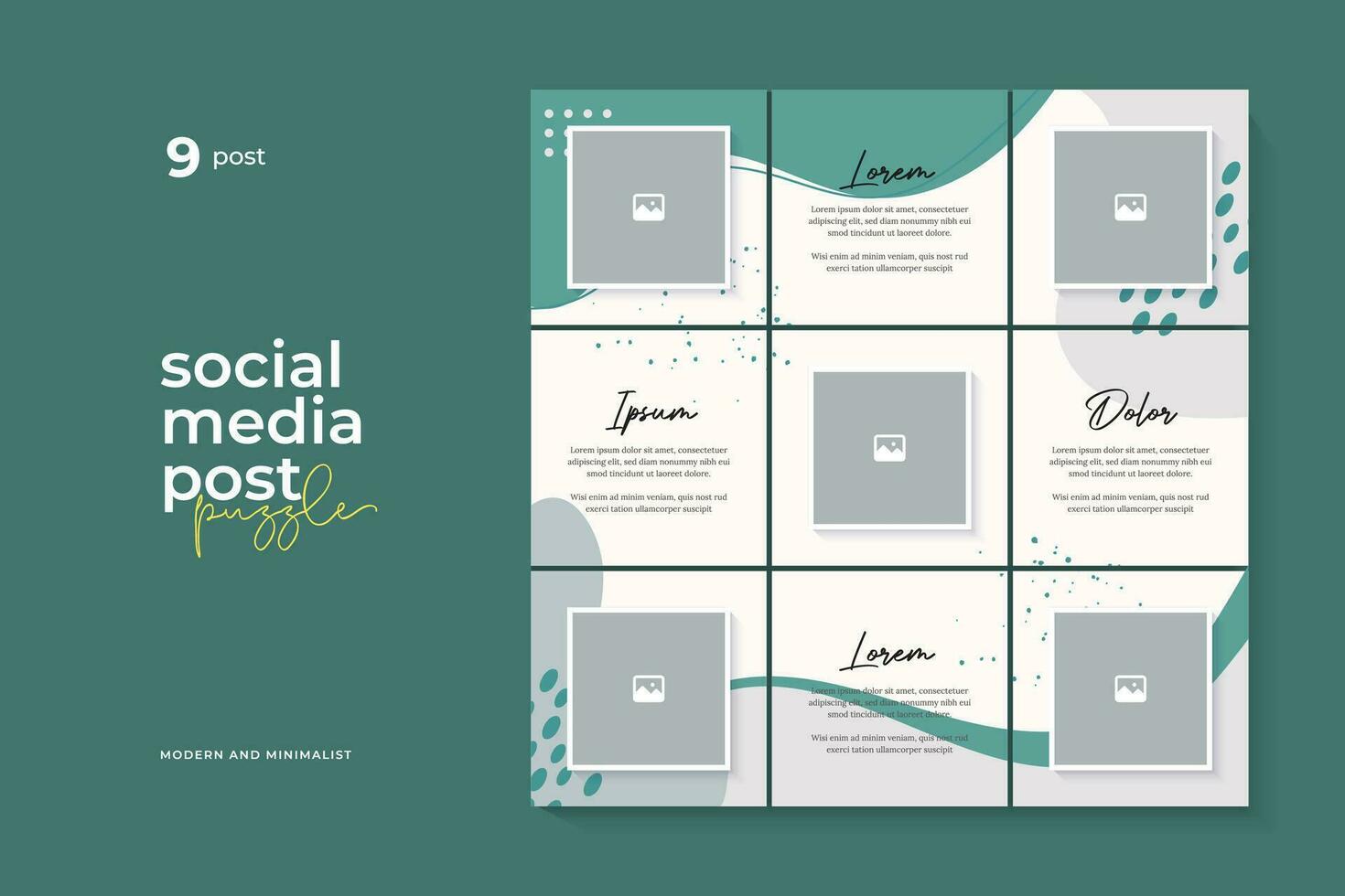 Social Media Post Puzzle Template Vector