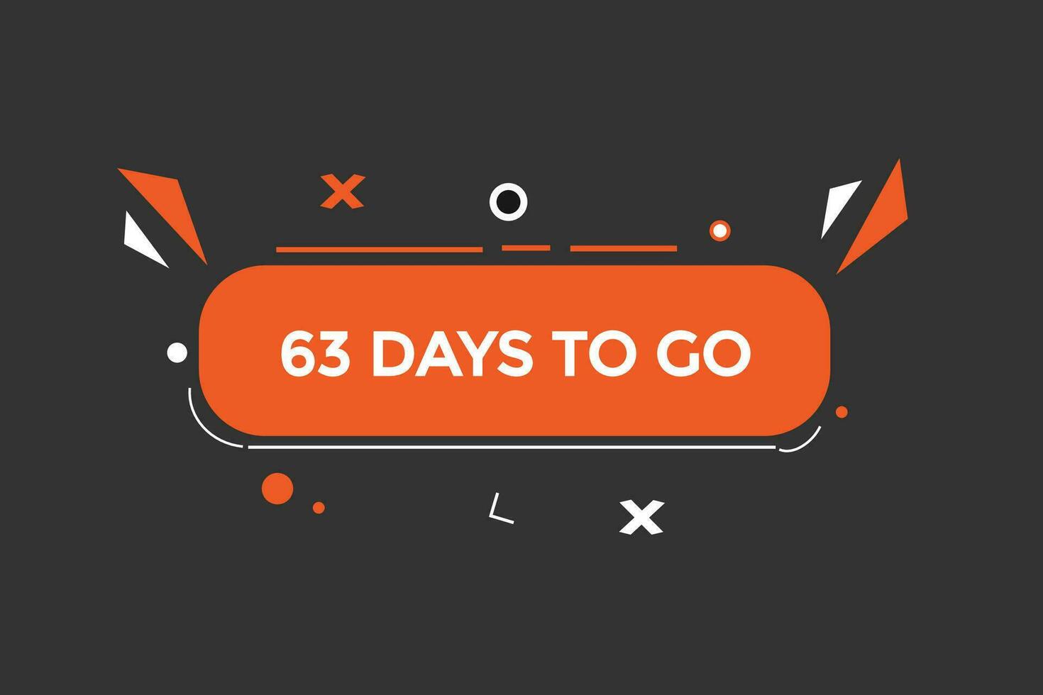 63 days, left countdown to go one time template,63  day countdown left banner label button vector