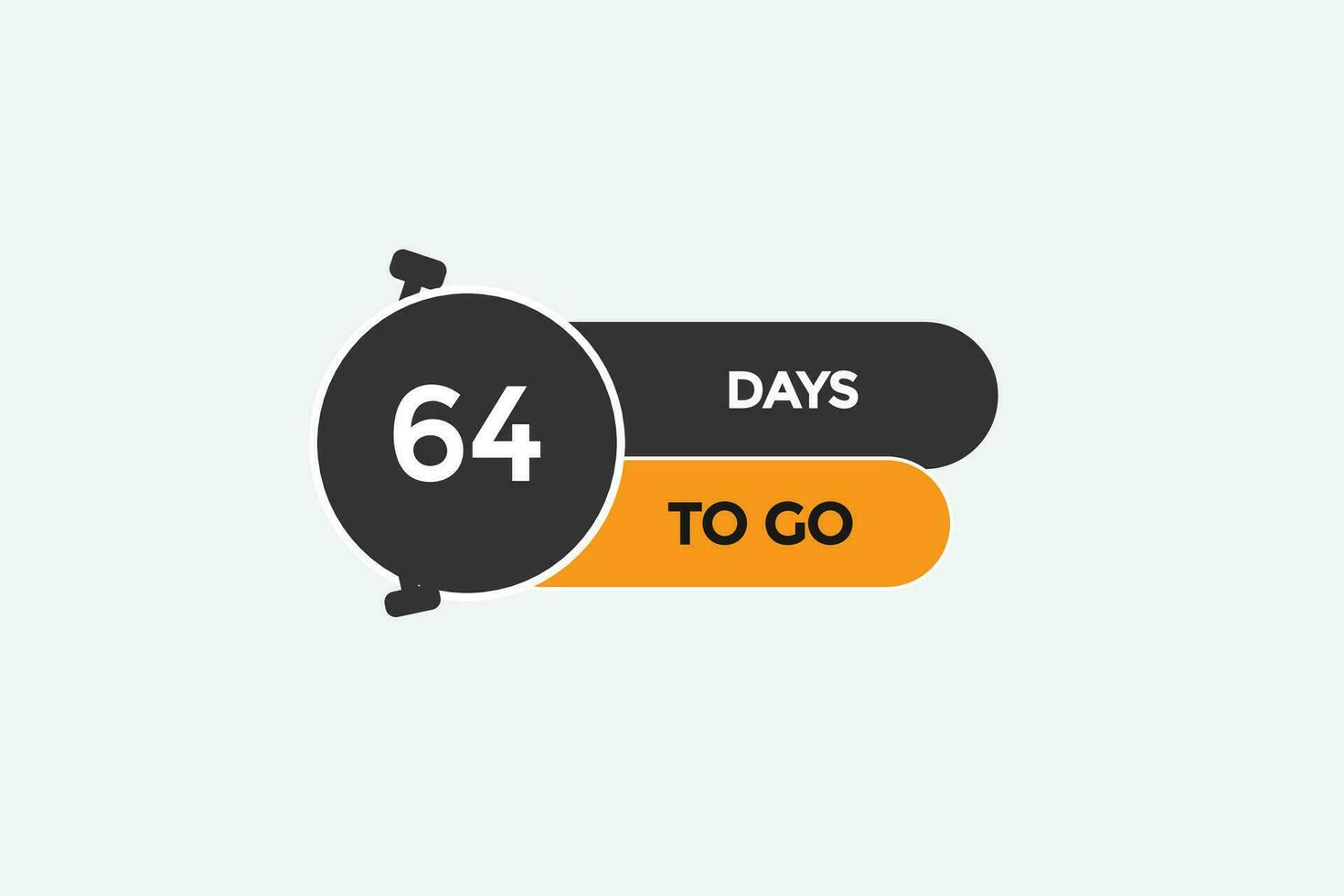 64 días, izquierda cuenta regresiva a Vamos uno hora plantilla, 64 día cuenta regresiva izquierda bandera etiqueta botón vector