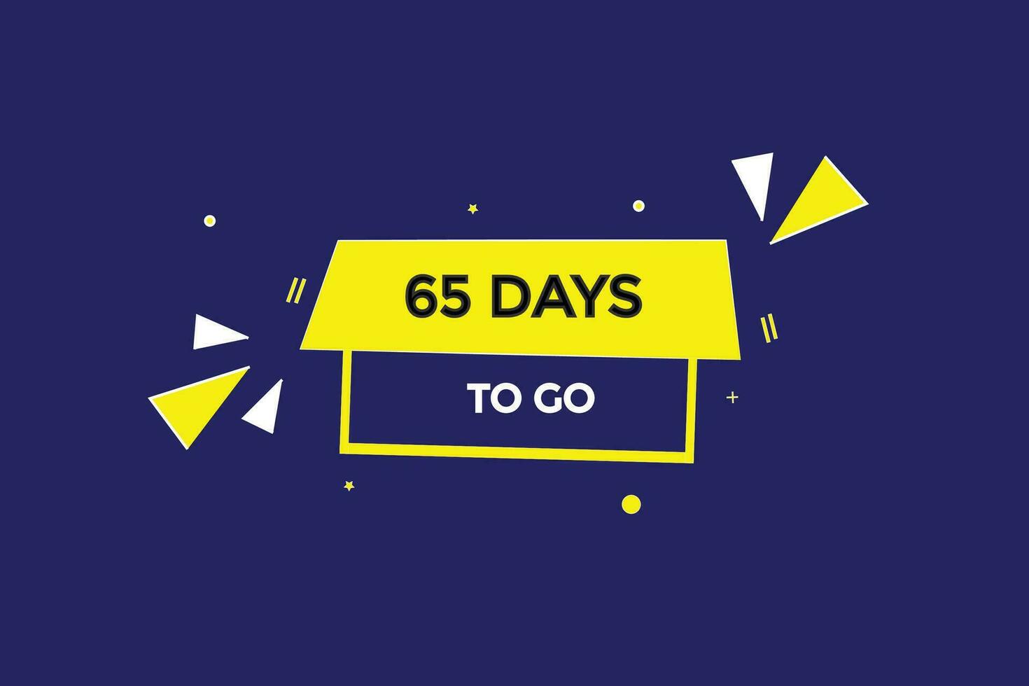 65 days, left countdown to go one time template,65  day countdown left banner label button vector