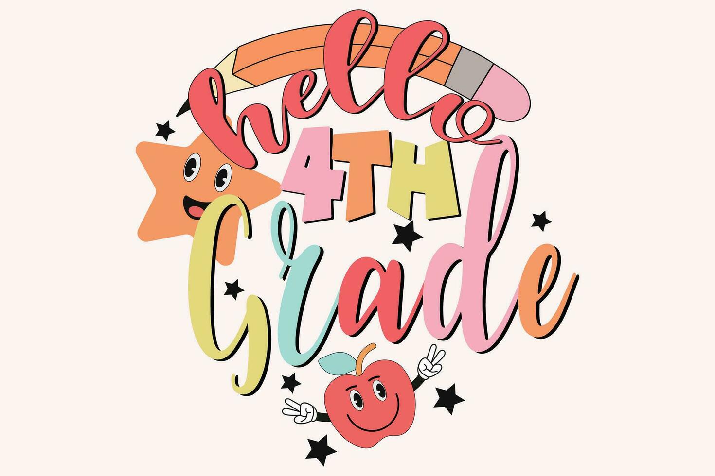Retro Back to school typography t shirt design vector Print Template