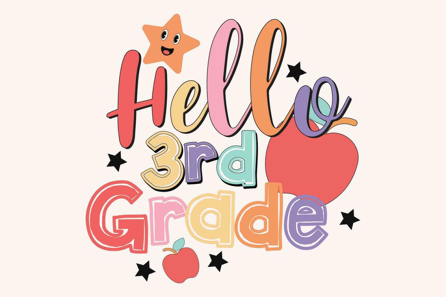 Retro Back to school typography t shirt design vector Print Template