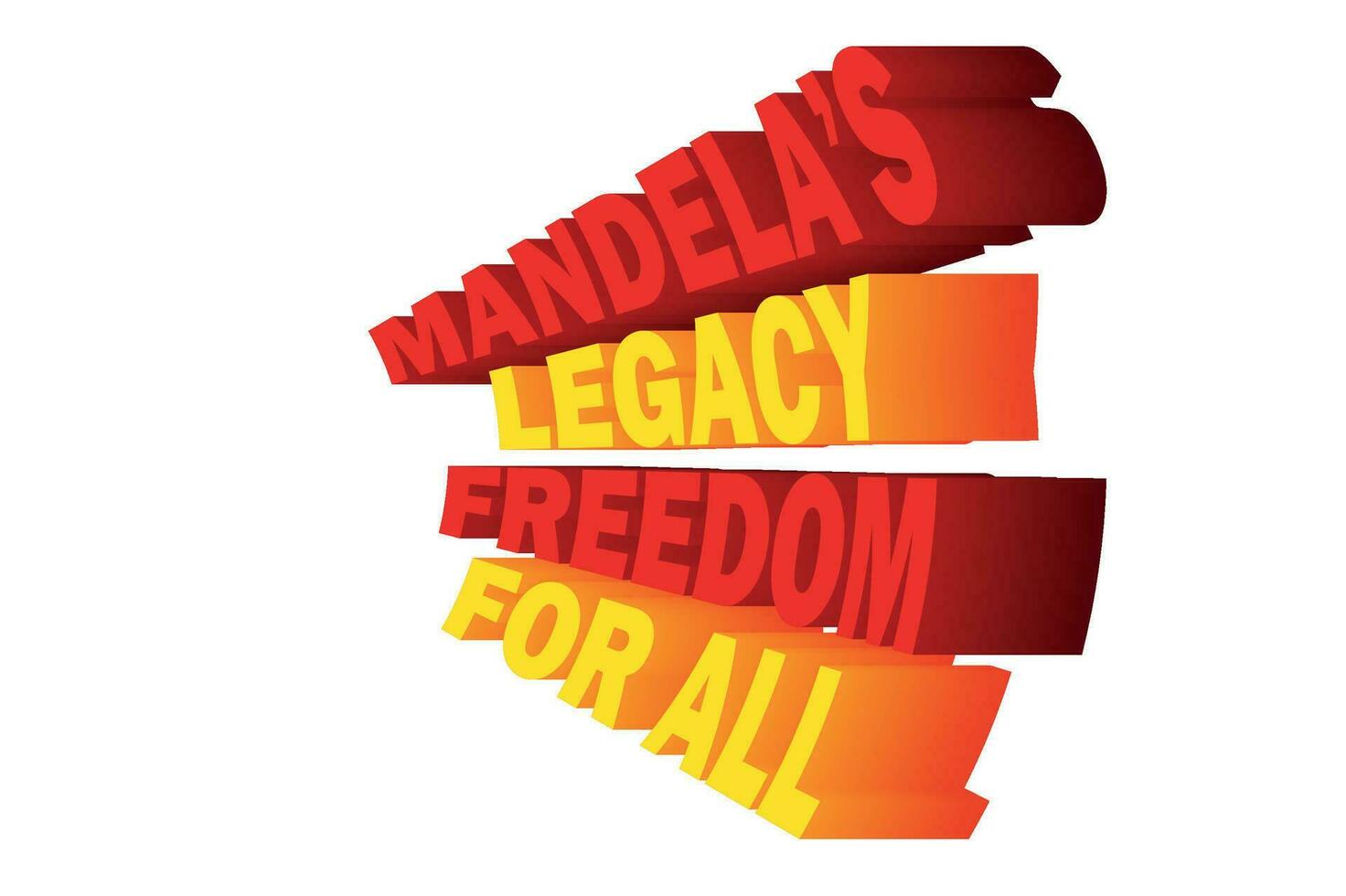 3D text Design About Nelson Mandela Day Quotes vector