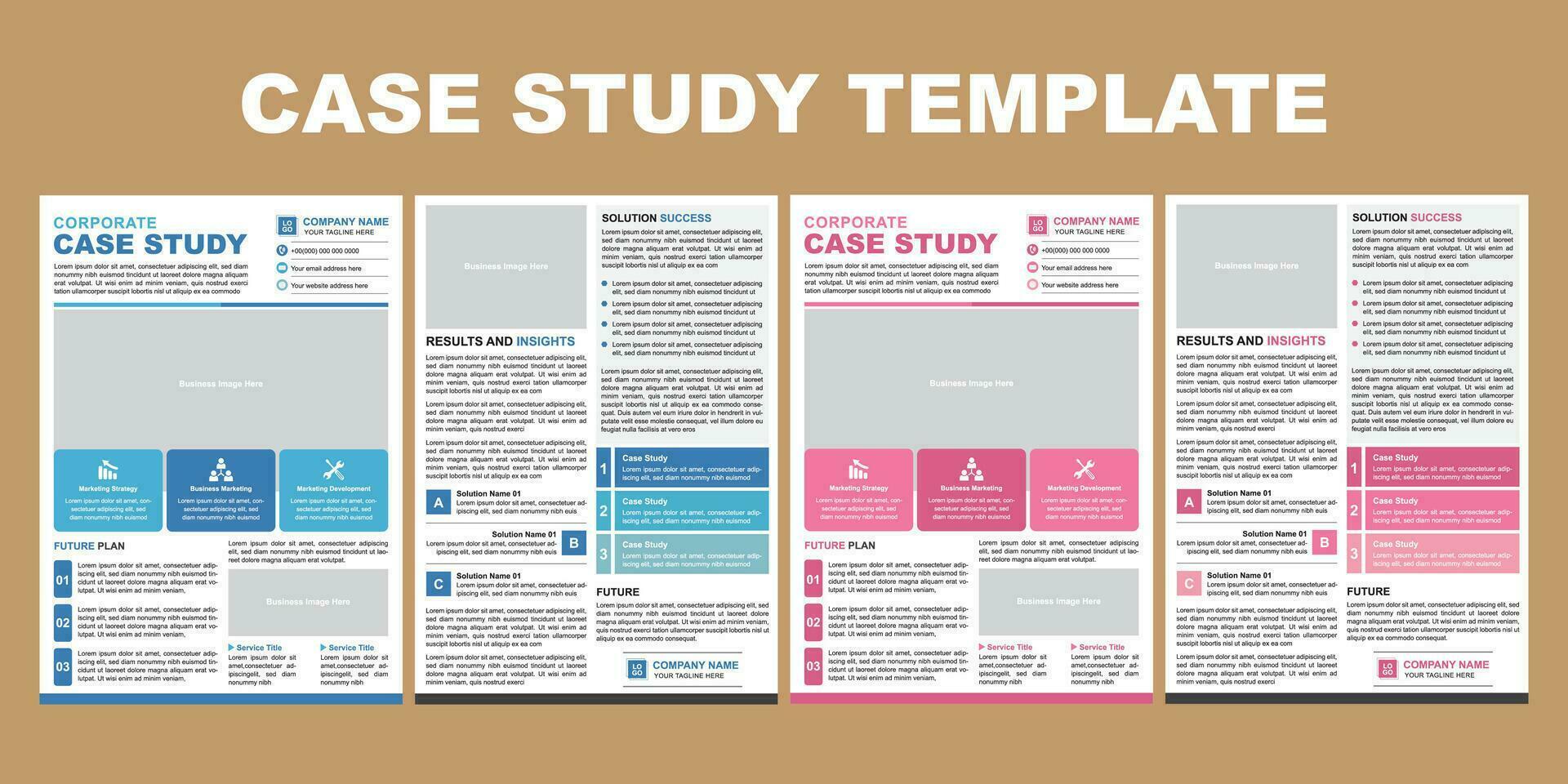 Corporate Case Study Template for Your Business vector