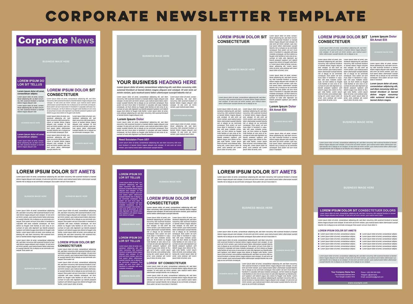 Corporate Newsletter Template for Your Business vector