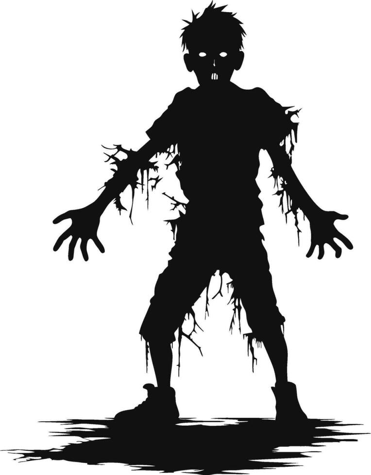 vector zombi caminando fuera desde tumba. en pie zombi y levantamiento manos. en pie zombi vector ilustración en blanco antecedentes.