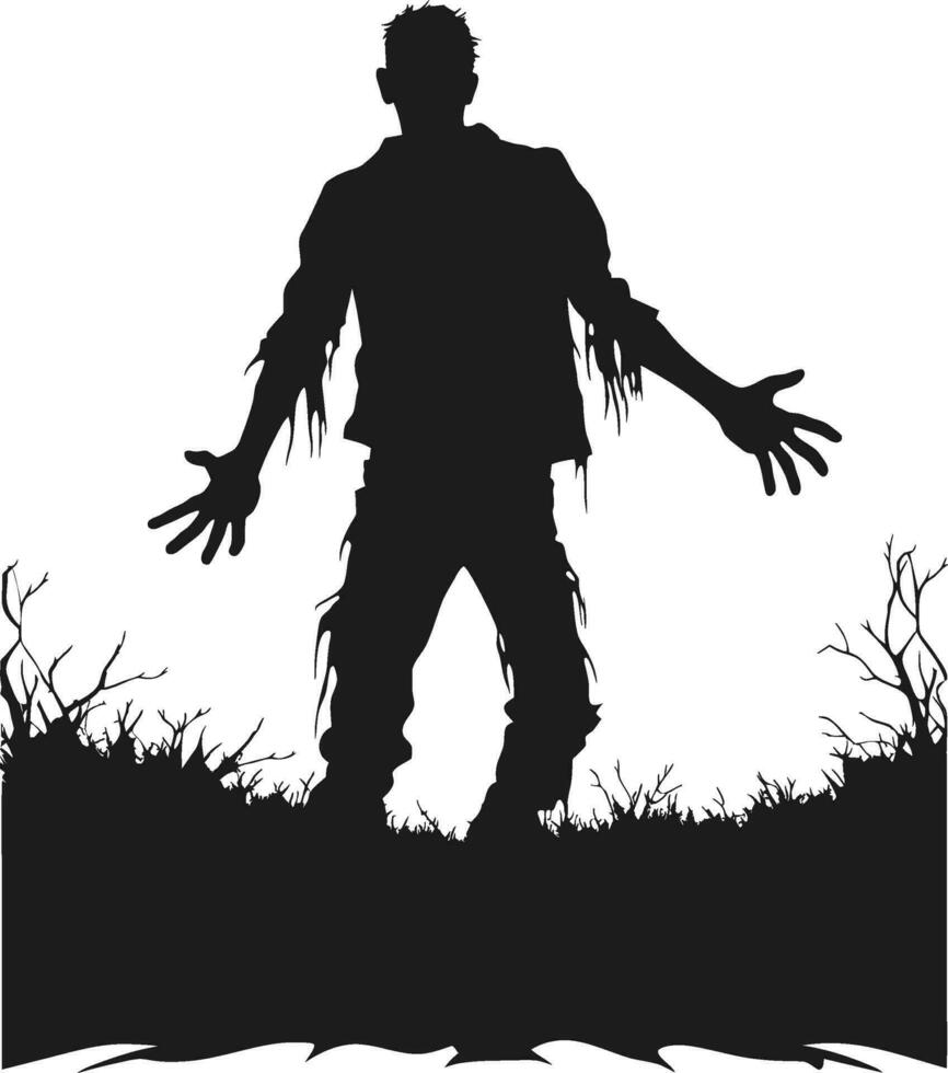 vector zombie standing. walking zombie. zombie man with a piece of tree vector illustration white background.